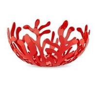 Alessi Esi01/25 R Mediterraneo Porte-Fruits En Acier Coloré À La Résine Au Époxyde, Rouge, Ø 25 Cm Rouge