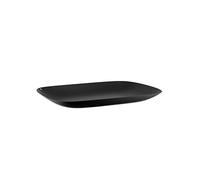 Alessi Moiré, Plateau rectangulaire en acier coloré avec résine époxy, noir avec décor en relief., Taille unique