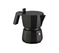 Alessi Moka DC06/3 B - Cafetière Expresso Design, Poignée et Bouton PA, 3 Tasses, Noir