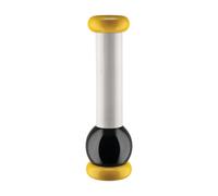 Alessi Totem Domestici MP0210 1 - Moulin à Sel, Poivre et Épices Design en Bois de Hêtre, Jaune, Noir et Blanc
