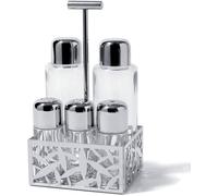 Alessi Msa16 Cactus! Service Huile, Vinaigre, Sel, Poivre Et Épices En Acier Inoxydable 18/10 Brillant Et Verre