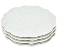 Alessi Mw01/77 Dressed Soucoupe Pour Tasse à Moka en Porcelaine Blanche avec Décoration en Relief, Set de 4 Pièces