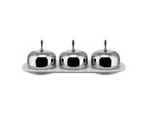 Alessi Ensemble de 3 bols de marmelade Dressed blanc, acier inoxydable LxPxH 20,5x8x6,5cm