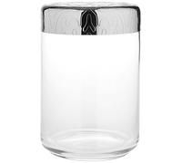 Alessi Mw21/100 Dressed Pot Hermétique en Verre, Couvercle en Acier Inoxydable 18/10 Brillant avec Décoration en Relief, Argenté