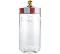 Alessi Mw30/150 Circus Pot Hermétique en Verre Sérigraphié avec Couvercle en Fer Blanc, 150 Cl