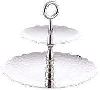 Alessi Mw52/2 Dressed for X-mas Surtout à Deux Éléments en Acier Inoxydable, Argenté, Décoration en Relief