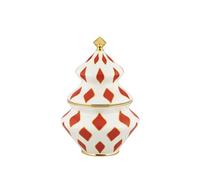 Alessi - NZ03 - Récipient de Noël pour Bonbons en Porcelaine, Rouge, Blanc et Or