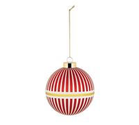 Alessi - NZ04 2 - Boule de Noël en Verre Soufflé, Diamètre 9 cm, Rouge, Blanc, Or