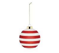 Alessi - NZ04 4 - Boule de Noël en Verre Soufflé, Diamètre 9 cm, Rouge, Blanc, Or