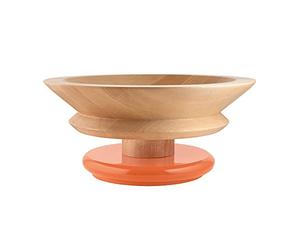 Alessi Piccoli Monumenti per Grandi Paesaggi Domestici ES15 1 - Centre de Table Design en Bois de Tilleul avec Base Colorée, Orange