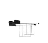 Alessi Plissé MDL08RA B - Set de Deux Pinces Pour Grille-Pain Design, en Acier et Résine Thermoplastique, Noir