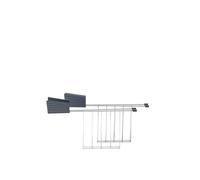 Alessi Plissé MDL08RA G - Set de Deux Pinces Pour Grille-Pain Design, en Acier et Résine Thermoplastique, Gris
