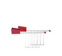 Alessi Plissé MDL08RA R - Set de Deux Pinces Pour Grille-Pain Design, en Acier et Résine Thermoplastique, Rouge