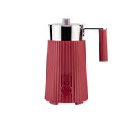Alessi Plissé MDL13 R - Machine à Cappuccino Multifonction à Induction, en Résine Thermoplastique, Carafe en Acier Inoxydable 18/10, Fiche Européenne 600 W, 35 cl, Rouge