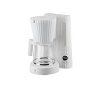 Alessi Plissé MDL14 W - Machine à Café Filtre Design, Fonction Mise en Marche Automatique, en Résine Thermoplastique, Fiche Européenne 1100 W, 150 cl, Blanc