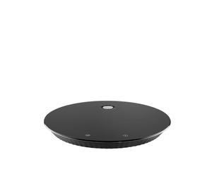 Alessi Plissé MDL16 B - Balance de Cuisine Digitale Design, Suspendable avec un Support Mural, en Résine Themoplastique et Verre Trempé, Batterie Rechargeable, Noir