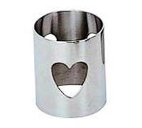 A di Alessi - AKK10 H - Girotondo - Rond de Serviette Ajouré en Acier Brillant - Cœur, Argenté