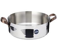 Alessi Cocotte basse PU102/28 edo – acier inoxydable, deux poignées – marron