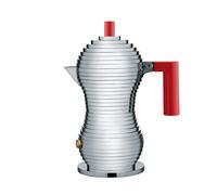 Alessi - Machine à expresso Pulcina, 15 cl, à induction, argent / rouge