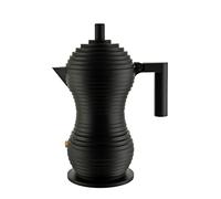 Alessi Pulcina MDL02/1 BB - Cafetière Espresso Design, en Fonte d'Aluminium avec Poignée et Bouton en PA, 1 Tasse, Noir