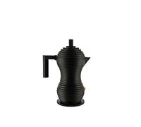 Alessi Pulcina MDL02/3 BB - Cafetière Espresso Design, en Fonte d'Aluminium avec Poignée et Bouton en PA, 3 Tasses, Noir