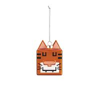 Alessi Quadratigra GJ02 13 - Décoration de Noël Représentant Le Tigre Placide Quadratigra, en Verre Soufflé à la Bouche à l'Intérieur d'un Moule et Décoré à la Main