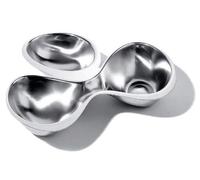 Alessi Ra03 Babyboop Plat à Hors-d'oeuvre à Trois Compartiments en Acier Inoxydable 18/10 Satiné à Bord Brillant, Silver