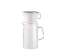 Alessi Slow Coffee KT01S1 - Service à Café Lent Design, Composé d'une Carafe, d'un Porte-filtre et d'un Filtre à Mailles, en Acier Inoxydable 18/10