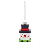 Alessi Snow Cube GJ02 3 - Décoration de Noël de Design Vintage, Représentant un Bonhomme de Neige, en Verre Soufflé Décoré à la Main, Multicolore
