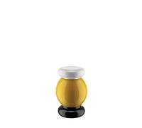 Alessi Totem Domestici ES18 1 - Moulin à Sel, Poivre et Épices Design en Bois de Hêtre, Jaune, Noir et Blanc