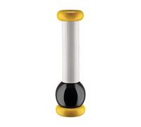 Alessi Totem Domestici MP0210 1 - Moulin à Sel, Poivre et Épices Design en Bois de Hêtre, Jaune, Noir et Blanc
