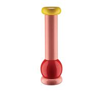 Alessi Totem Domestici MP0210 2 - Moulin à Sel, Poivre et Épices Design en Bois de Hêtre, Rose, Rouge et Jaune