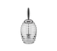 Alessi TW01 Honey Pot Doseur à Miel de Design Verre et Acier Inoxydable, Blanc