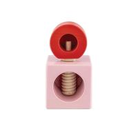 Alessi Twergi ES20 2 - Casse-Noix Design, en Bois de Hêtre, avec Poignée et Corps Colorés, Finition Laquée Brillante, Rose et Rouge
