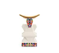 Alessi Vache ESA05 4 - Figurine de Boeuf en Porcelaine pour Crèche de Noël avec Décalcomanies Appliquées à la Main et Détails en Or 24 Carats, Multicolore