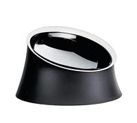 Alessi Wowl BM13/28 - Bol pour Chien, Design, Incliné pour Faciliter l’Alimentation du Chien, Résine Thermoplastique et Acier Inoxydable 18/10, 28 cm, Noir