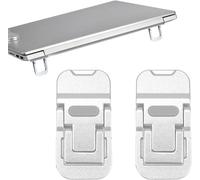 Alessia Cara Lot de 2 mini supports pliables en alliage de zinc pour ordinateur portable avec 2 angles réglables,support autocollant invisible et élévateur de clavier pour bureau (argent),petit