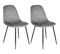 ALESSIA - Lot de 2 Chaises Velours Côtelé Gris Foncé - Altobuy Gris