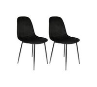 ALESSIA - Lot de 2 Chaises Velours Côtelé Noires -