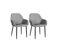 ALESSIA - Lot de 2 Fauteuils Velours Côtelé Gris -