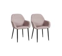 ALESSIA - Lot de 2 Fauteuils Velours Côtelé Rose -