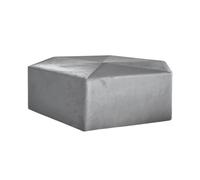 Alessia - Pouf Hexagonal 75cm Velours Côtelé Gris Foncé