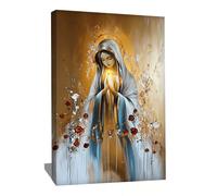 Alessio Cacciatore Décoration Murale Chrétienne - Tableau Religieux Catholique - Impression Sur Toile Dorée - Décoration Murale Spirituelle - Grand Tableau Moderne Design Salon Avec Cadre (60x40cm)