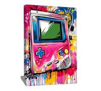 Alessio Cacciatore Tableau Console De Jeux - Toile Graffiti Street Art - Décoration Murale Rétro - Impression Sur Toile Pop Art - Tableau Gamer Chambre Ado - Cadre Mural Decoratif Moderne (120x80cm)