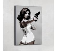 Alessio Cacciatore Tableau Femme Fatale Noir Blanc - Art Mural Cinema - Impression Sur Toile Moderne - Decoration Murale Thriller - Toile Film Noir - Idee Deco Bureau Design (120x80cm)