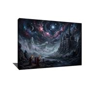 Alessio Cacciatore Tableau Mystique - Affiche Décoration Murale Gothique - Impression Sur Toile Pour Chambre - Dark Fantasy Déco - Tableau De Château - Grand Cadre Mural Decoratif Moderne (120x80cm)