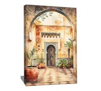 Alessio Cacciatore Tableau Oriental Arabesque Peinture Sur Toile Orientale Impression Sur Toile Avec Cadre Décoration Murale Orientale Idée Déco Mur Salon Tableau Style Marocain (80x60cm)