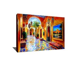 Alessio Cacciatore Tableau Oriental Salon - Impression Sur Toile Maroc - Affiche Art Contemporain - Tableau Arabe Islamique Avec Cadre - Décoration Murale Salon Moderne - Idée Cadeau Homme (40x30cm)