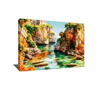 Alessio Cacciatore Tableau Paysage Asiatique - Affiche Décoration Murale Nature - Impression Sur Toile Bord De Mer - Tableau Exotique Tropical - Cadre Décoration Murale Salon Moderne, 40x30cm