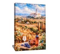 Alessio Cacciatore Tableau Paysage Toscane - Affiche Décoration Murale Vin - Impression Sur Toile Paysage Nature - Tableau Déco Campagne Chic - Décoration Murale Moderne Pour Cuisine, 80x60cm